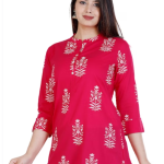 Floral Printed Mandarin Collar Cotton Top price in bangladesh