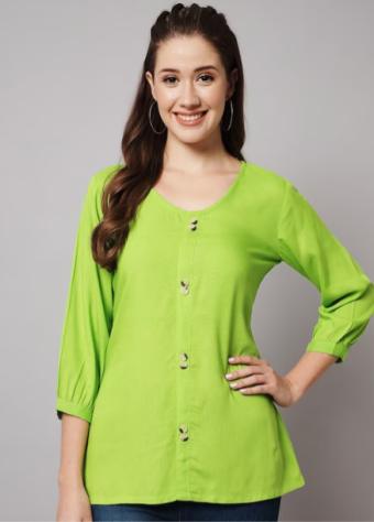 Round Neck Puffed Sleeves Top price in bangladesh