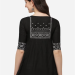 Black & White Embroidered Kurta price in bangladesh