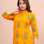 Floral Print Three-Quarter Sleeves Cotton Top price in bangladesh