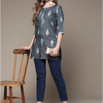 Navy Blue Printed Kurta price in bangladesh