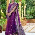 Purple Color Banarasi Saree price in bangladesh