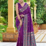 Purple Color Banarasi Saree price in bangladesh