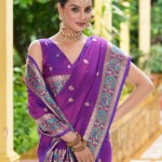 Purple Color Banarasi Saree price in bangladesh