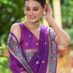 Purple Color Banarasi Saree price in bangladesh