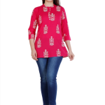 Floral Printed Mandarin Collar Cotton Top price in bangladesh