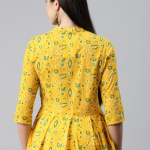 Yellow & Green Floral Printed  Kurta price in bangladesh