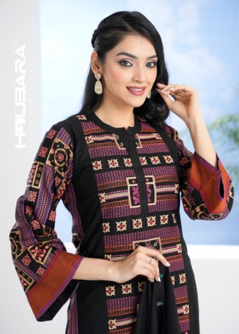 Black Printed and Embroidered Cotton Salwar Kameez  price in bangladesh