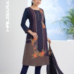 Dark Blue Printed and Embroidered Cotton Salwar Kameez price in bangladesh