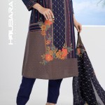 Dark Blue Printed and Embroidered Cotton Salwar Kameez price in bangladesh