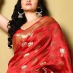 Woven Katan Silk Saree In Red price in bangladesh