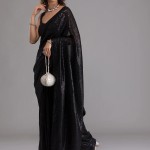 Black Sequins Georgette Designer Saree price in bangladesh