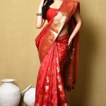 Woven Katan Silk Saree In Red price in bangladesh