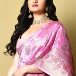 Woven Katan Silk Saree In Pink price in bangladesh