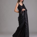 Black Sequins Georgette Designer Saree price in bangladesh