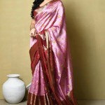 Woven Katan Silk Saree In Pink price in bangladesh