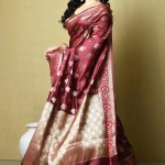 Woven Katan Silk Saree In Wine price in bangladesh