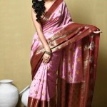 Woven Katan Silk Saree In Pink price in bangladesh