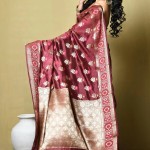 Woven Katan Silk Saree In Wine price in bangladesh