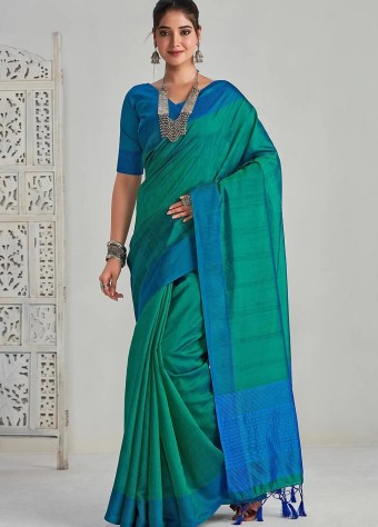 Cotton Saree In Green price in bangladesh