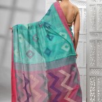 Handloom Cotton Jamdani Saree In Light Teal Blue price in bangladesh