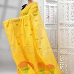 Handloom Cotton Jamdani Saree In Yellow price in bangladesh