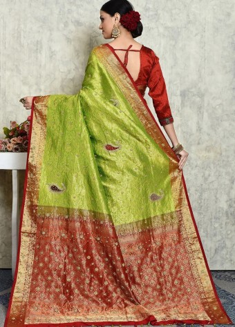 Pure Silk Saree in Green  price in bangladesh