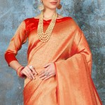 Kanjeevaram Saree In Orange price in bangladesh