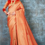 Kanjeevaram Saree In Orange price in bangladesh