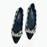 Ladies flat pump shoe Black Color price in bangladesh