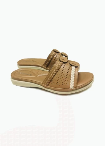 Ladies Flat Sandal Brown Color price in bangladesh