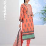 Orangey Red Printed and Embroidered Cotton Salwar Kameez price in bangladesh