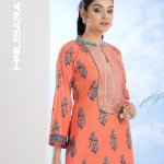 Orangey Red Printed and Embroidered Cotton Salwar Kameez price in bangladesh