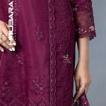 Organza Floral Magenta Red Embroidered Salwar Kameez price in bangladesh