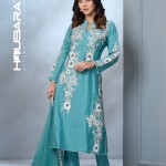 Organza Silk Embroidered Moonstone Blue Salwar Kameez price in bangladesh